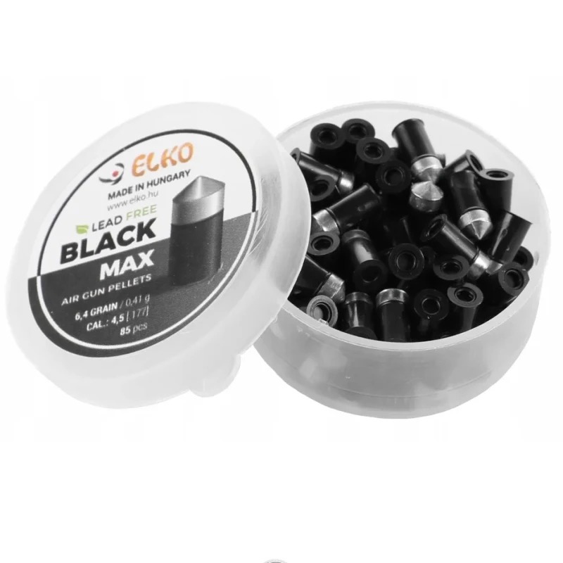 Śrut stalowy, bezołowiowy, teflonowy Elko MAX 4,5mm 0,41g ostry 85szt black