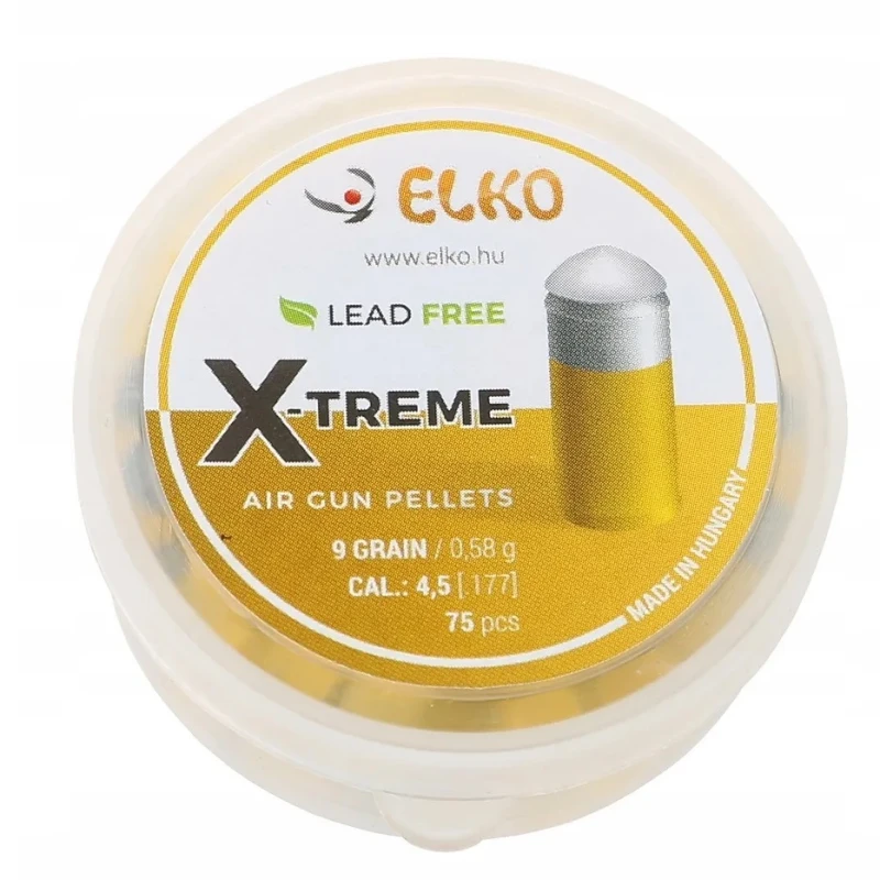 Śrut stalowy, bezołowiowy, teflonowy Elko X-treme 4,5mm 0,58g 75szt yellow