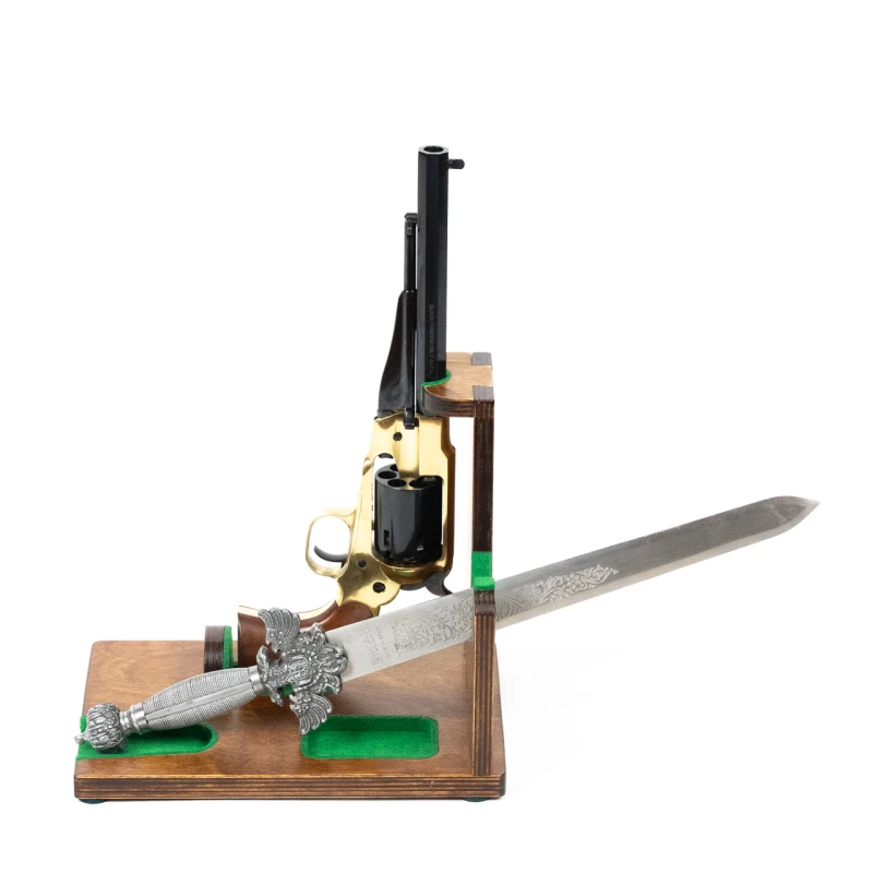 Stojak do ładowania rewolwera czarnoprochowego, ekspozytor brązowy No.7