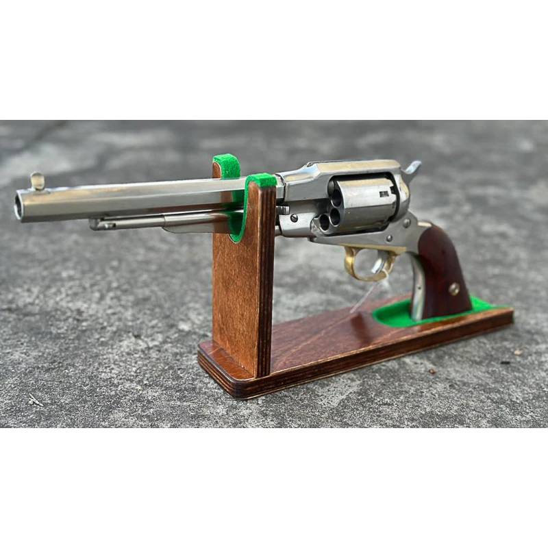Stojak ekspozytor na broń krótką - rewolwer czarnoprochowy, pistolet, wiatrówkę, brązowy No.5