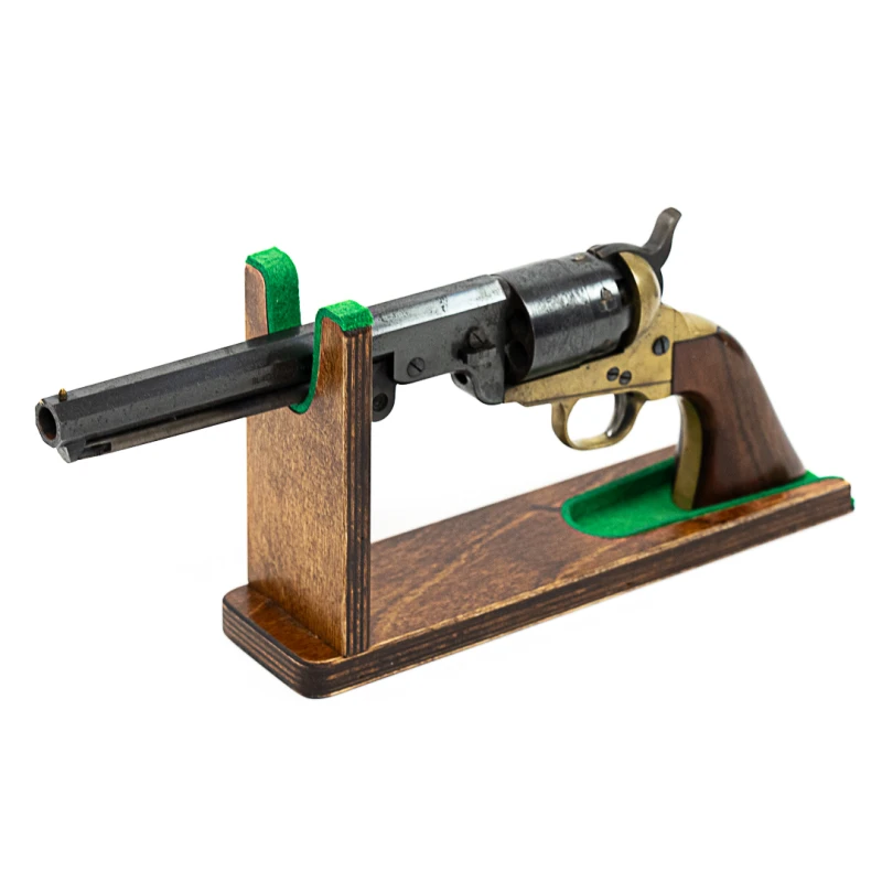 Stojak ekspozytor na broń krótką - rewolwer czarnoprochowy, pistolet, wiatrówkę, brązowy No.5