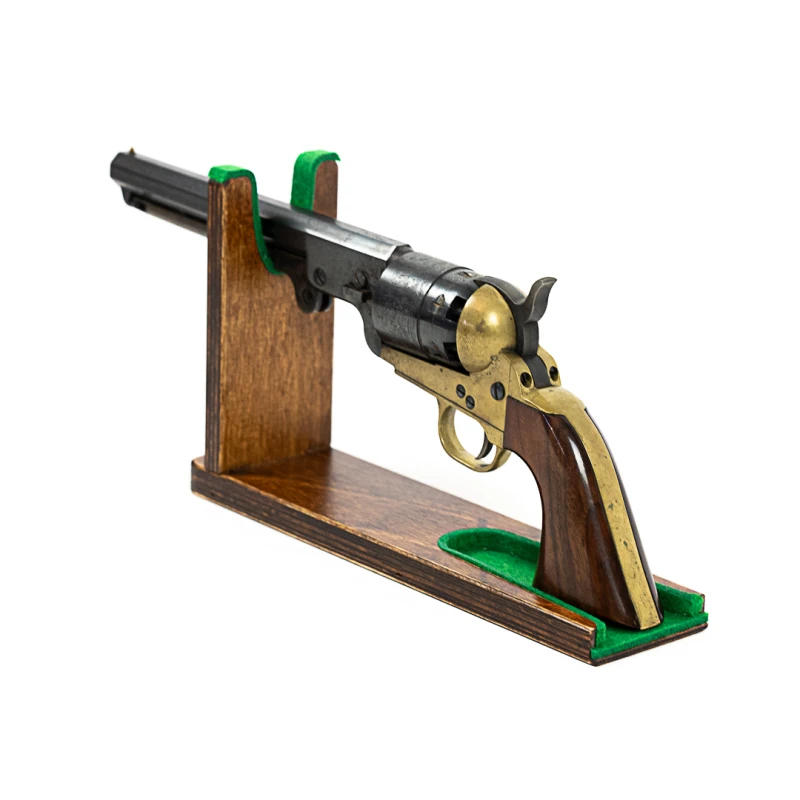 Stojak ekspozytor na broń krótką - rewolwer czarnoprochowy, pistolet, wiatrówkę, brązowy No.5