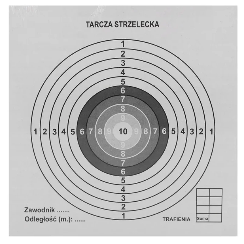 Tarcze strzeleckie grube do wiatrówki 14x14cm,100 szt 