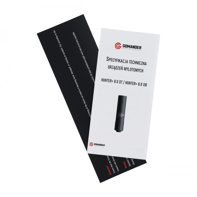 Tłumik do broni Gomander Hunter II OB 8,0 M14x1 kal. 308 Win 30-06, 8x57, 7x64 czarny