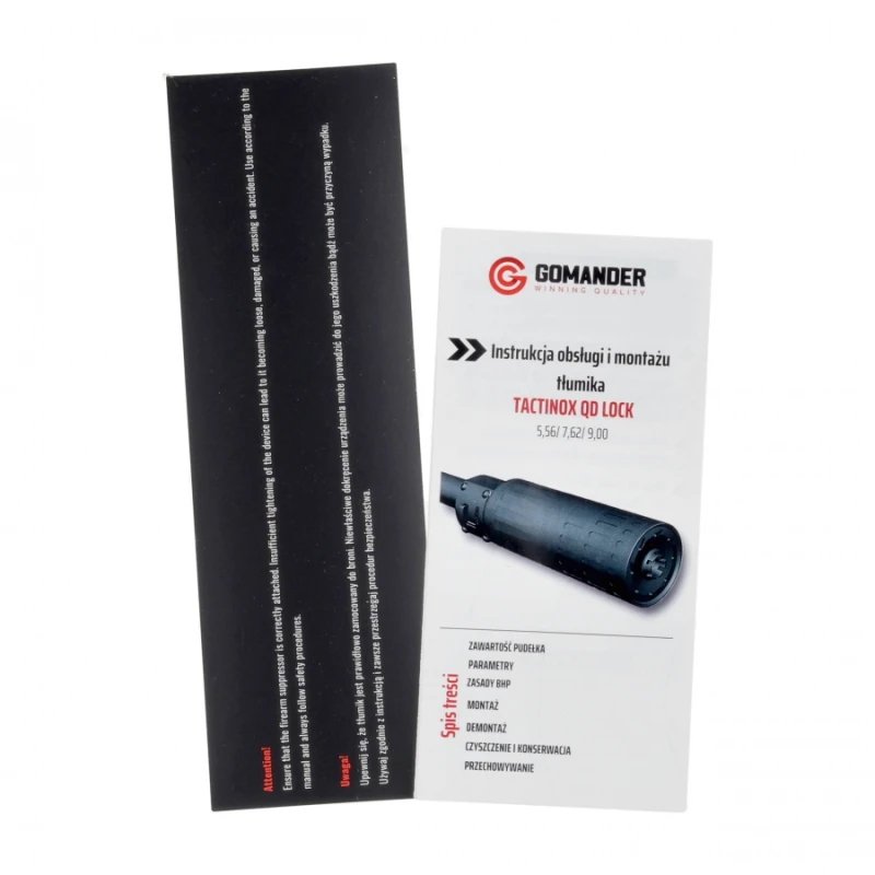 Tłumik do broni Gomander Tactinox DT 7,62 M14X1 LH Czarny