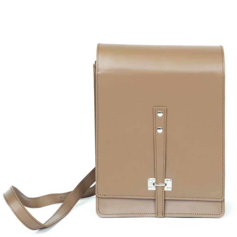 Tradycyjna Raportówka leśnika, wojskowa ze skóry naturalnej - jasny brąz