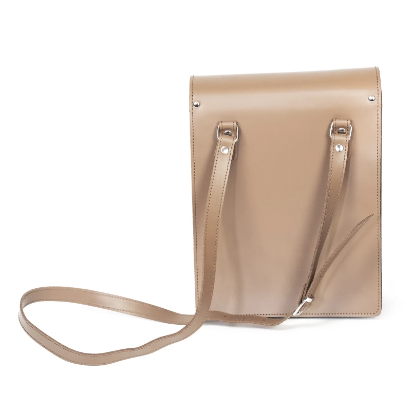 Tradycyjna Raportówka leśnika, wojskowa ze skóry naturalnej - jasny brąz