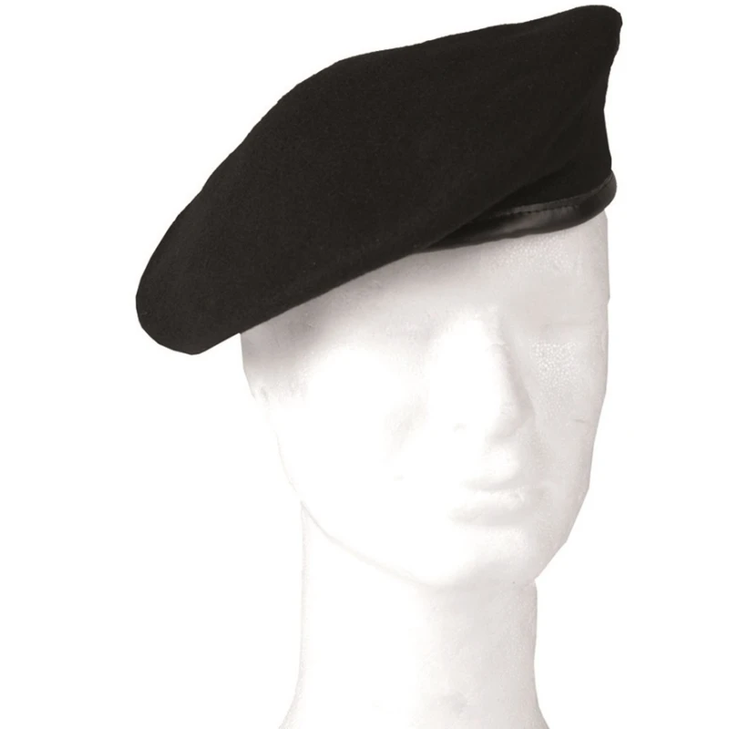 Wełniany Beret BW tłoczony czarny wojskowy Mil-Tec 12403002, wyprzedaż