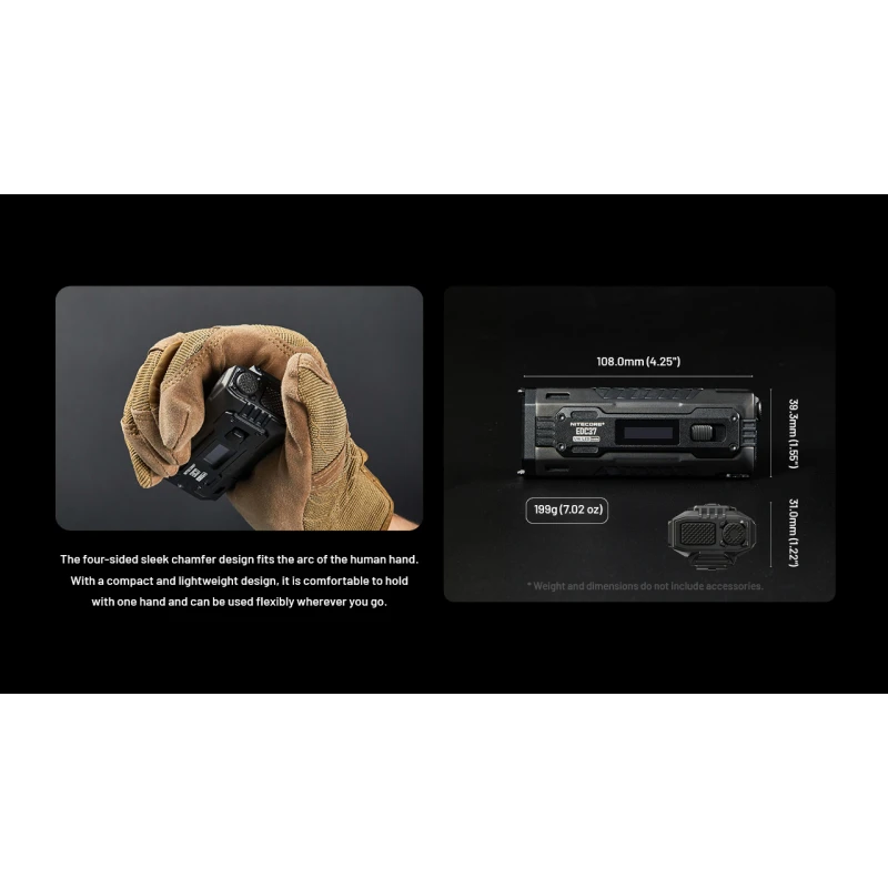 Wielofunkcyjna latarka 8000 lm z wyświetlaczem Nitecore EDC37 USB-C 