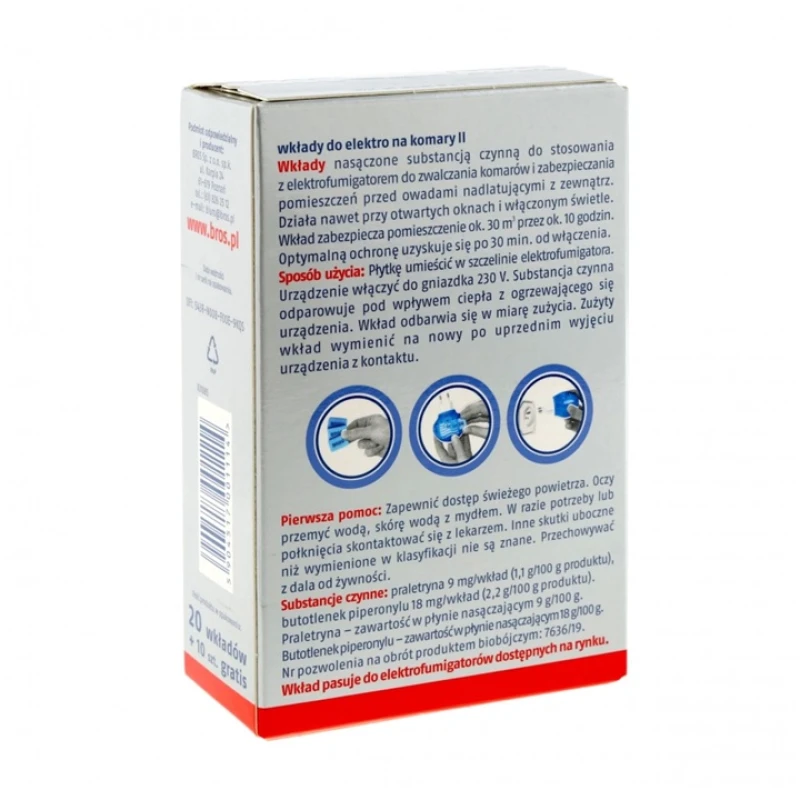 Wkłady Bros do urządzenia elektro 20 szt do odstraszaczy, Fumigatorów Nitecore