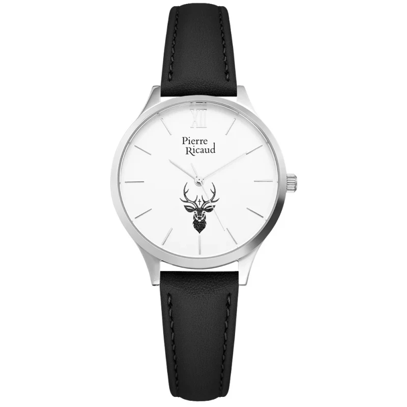 Zegarek myśliwski dla Dian Pierre Ricaud Quartz Classic damski, czarny