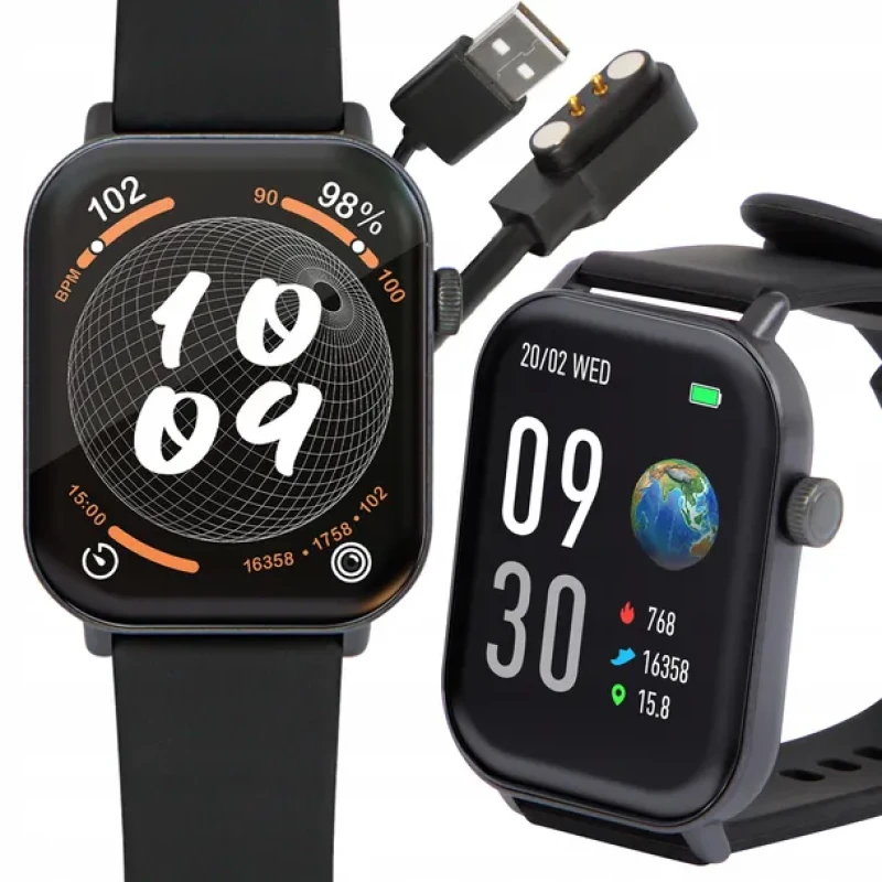 Zegarek Smartwatch BLOW X18 tętno, saturacja, stres - czarny 