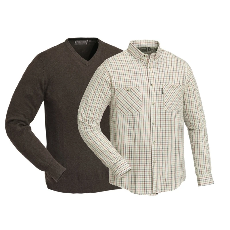 Zestaw Pinewood Koszula Indiana + sweter Finnveden, Wyprzedaż poekspozycyjna rozmiar M