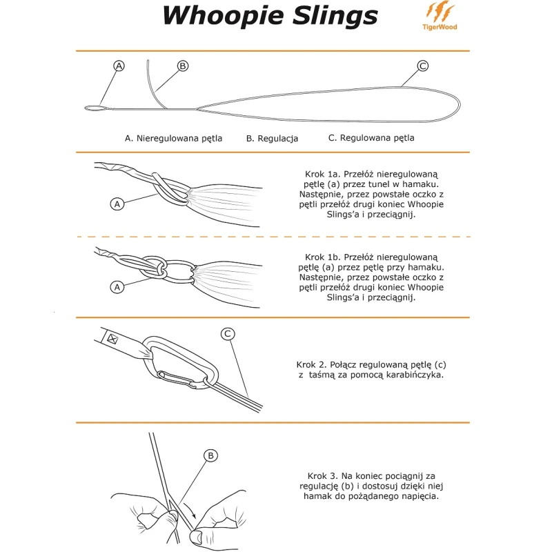 Zestaw Whoopie Slings dyneema TigerWood dodatkowe linki do hamaka